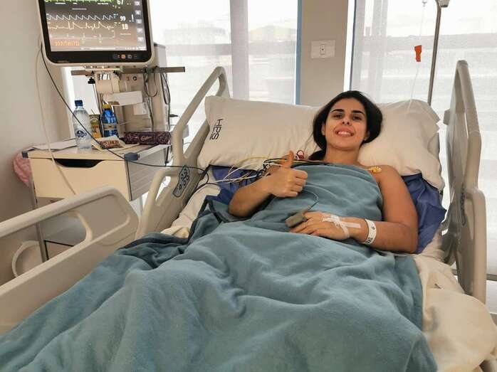 Paula Valdivia, tras ser intervenida quirúrgicamente (Foto TA)